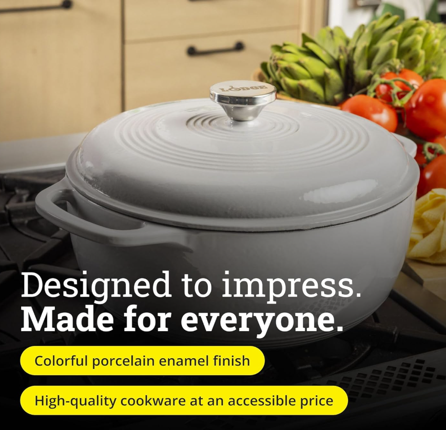 Lodge 6-Quart Enameled Cast Iron Dutch Oven